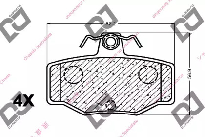 Комплект тормозных колодок DJ PARTS BP1090